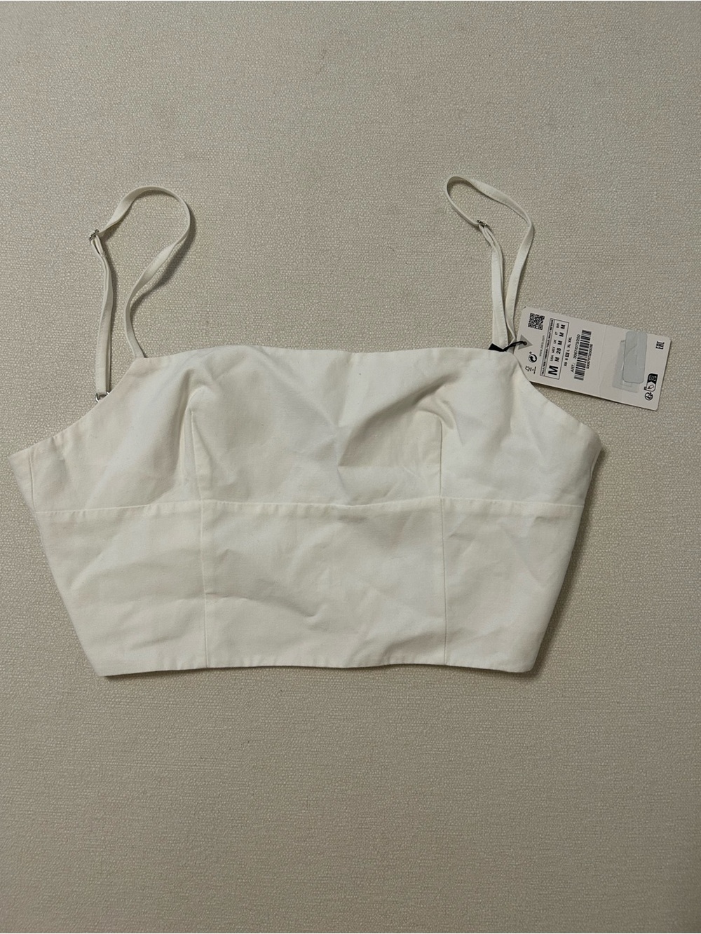 New with tags! Zara White Cropped Bustier Camisole